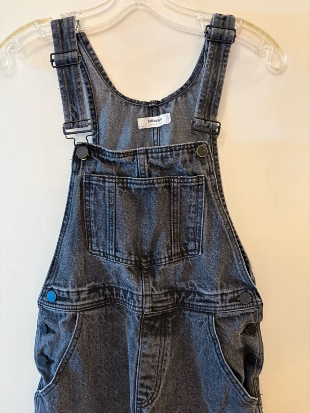 twik Black Denim Overalls Jumpsuit, Sz XS - Picture 2 of 14
